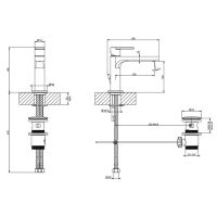 Смеситель для раковины Gessi Emporio Via manzoni с 1 отверстием с донным клапаном 38601 схема 4