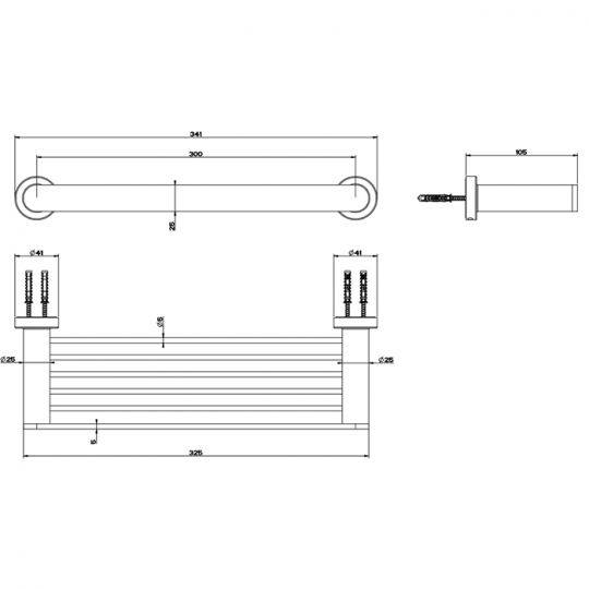 Настенная полка Gessi Emporio accessories 30 см 38945 схема 4