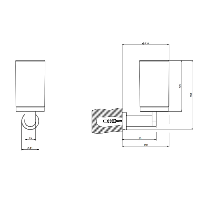 Подвесной стакан Gessi Emporio accessories из сатинированного стекла 38809 ФОТО