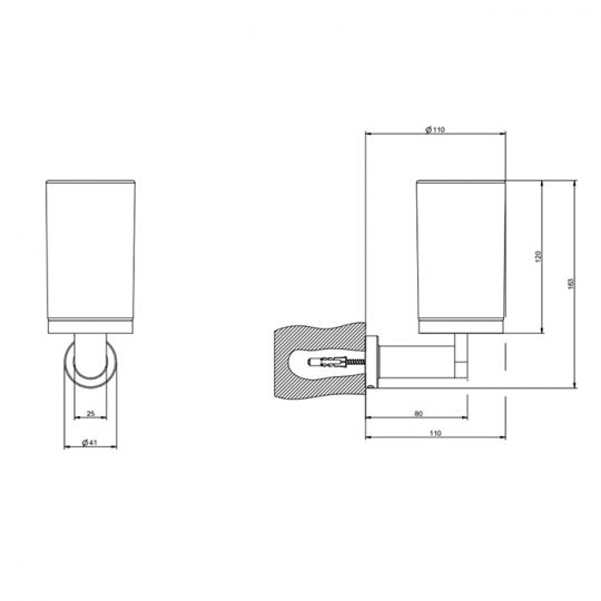 Подвесной стакан Gessi Emporio accessories из сатинированного стекла 38809 схема 4