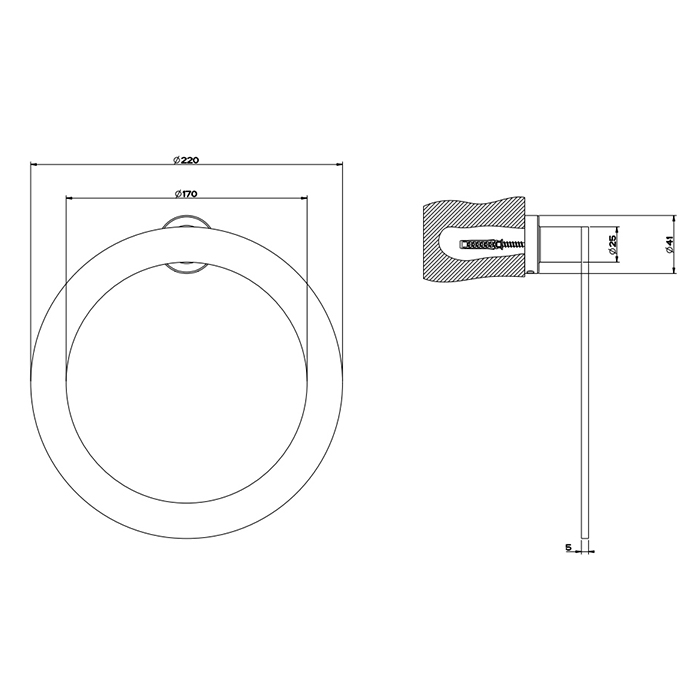 Полотенцедержатель кольцевой Gessi Emporio accessories 38909 схема 4