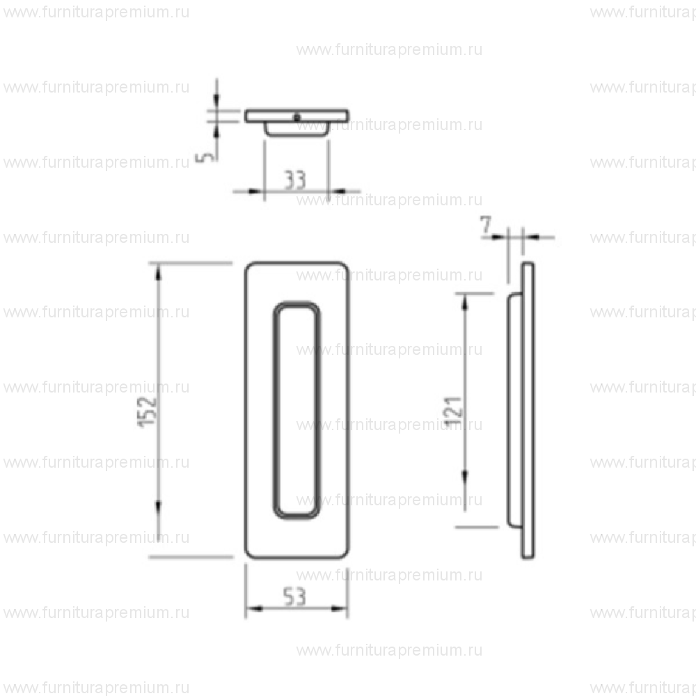 Ручка Tupai 4181 5S для раздвижных дверей