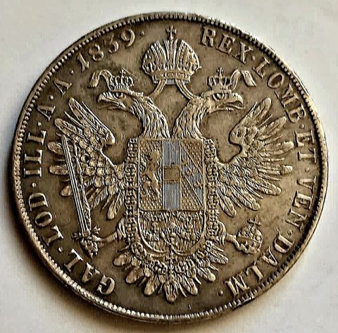 1 талер 1839 Австрия Редкий год UNC