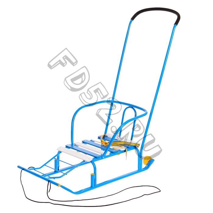 Санки детские «Тимка 5 комфорт», с ручкой, цвет голубой
