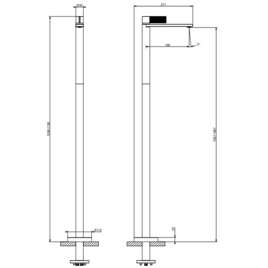 Смеситель для раковины Gessi Inverso 73595 схема 13