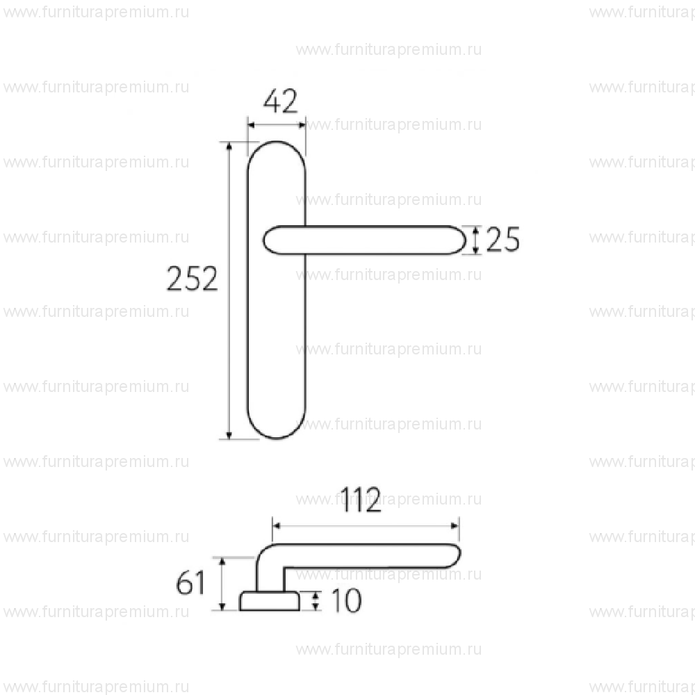 Ручка на планке Fratelli Cattini  Foggia WC-2 PL02