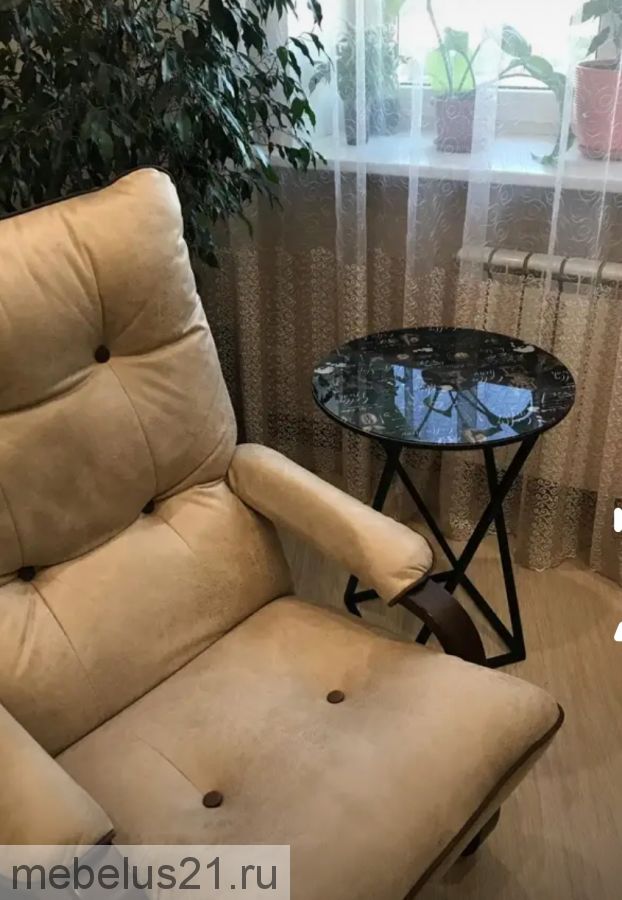 Стол журнальный круглый исп 2 стекло