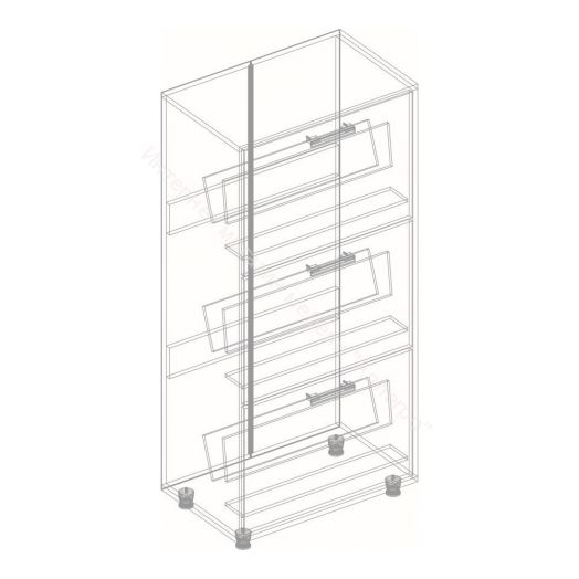 Обувница "Граф" 3-х створчатая Перламутр/Дуб баррик