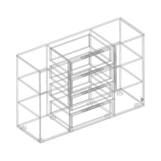 Комод 2 ств. с 4 ящиками "Вита"