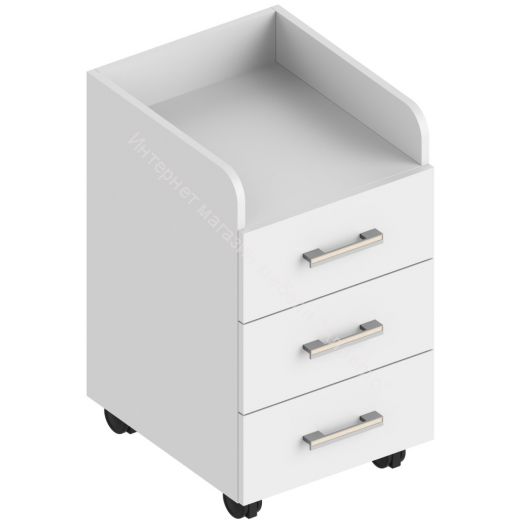 Тумба выкатная с 3 ящиками  Белый лофт