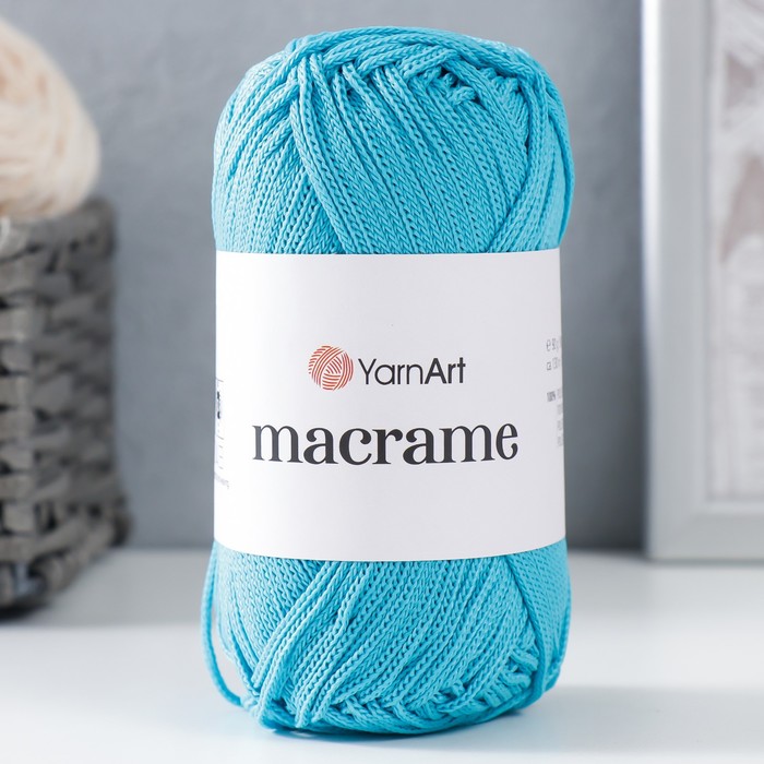 Пряжа для вязания спицами, крючком YarnArt, «Macrame Макраме», 100% полиэстер, 130 м/90 г, (152 бирюза)