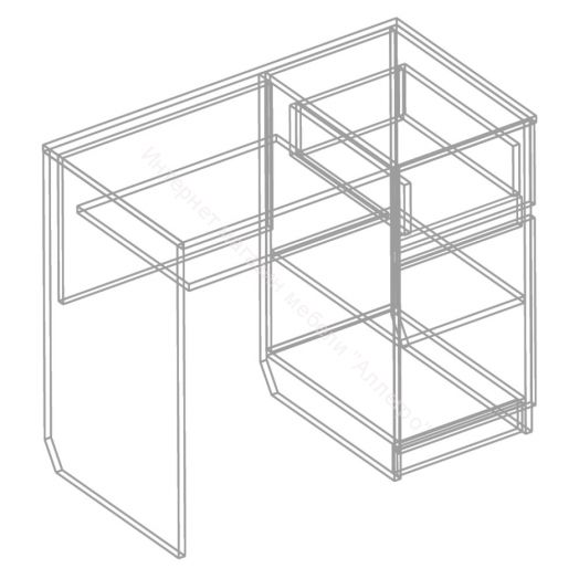 Компьютерный стол "СК-7" Велес (правый) Белый лофт