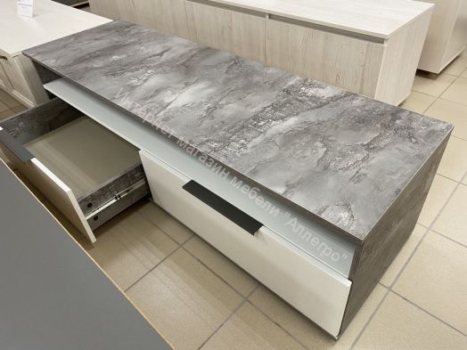 Тумба ТВ "Моника" 1200  Белый Лофт/Айрон Рок