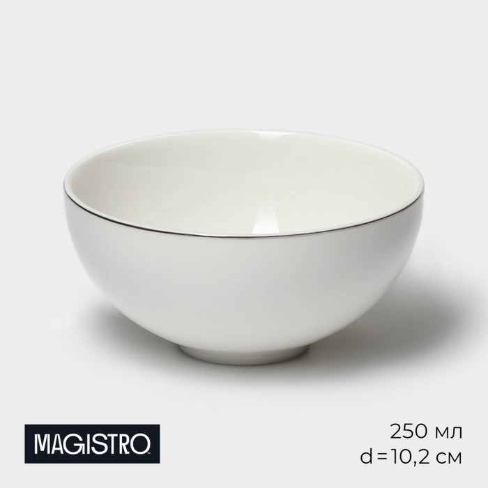 Салатник Magistro La Perle, 250 мл, d=10,2 см, фарфор, белый