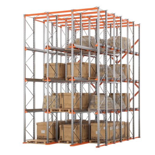 Стеллаж набивной паллетный  3 линии 4 яруса