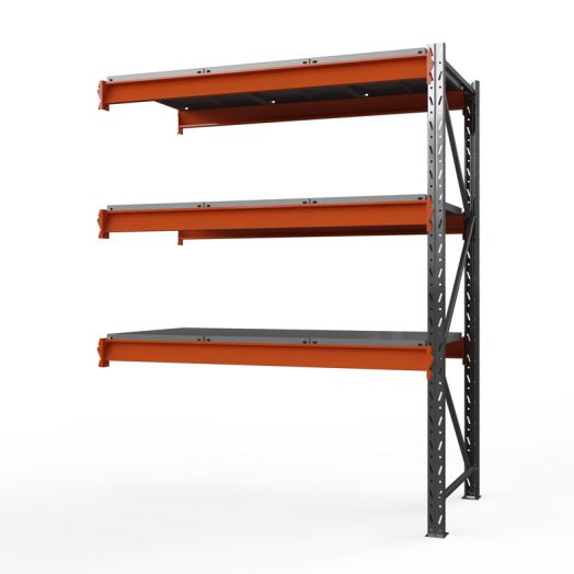 Секция приставная стеллажа металлического Оптима, 2500x1530x785 мм.