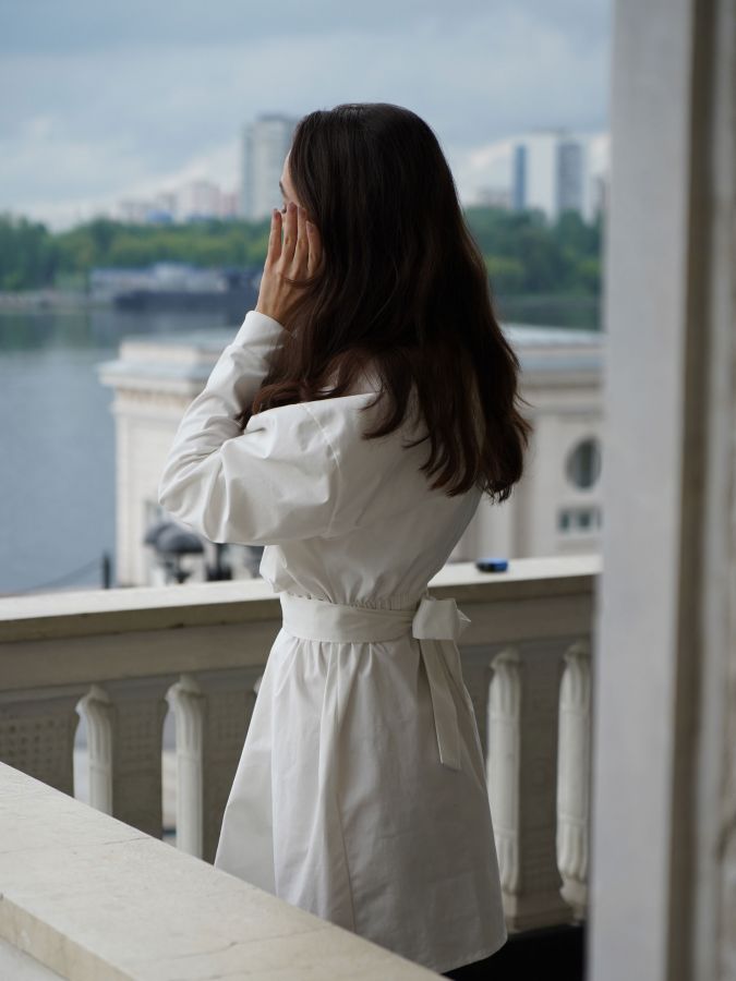 Платье Cloud из хлопка белое