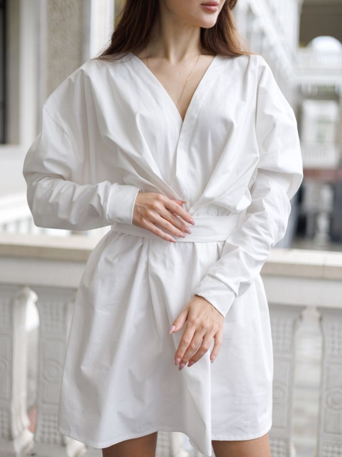 Платье Cloud из хлопка белое
