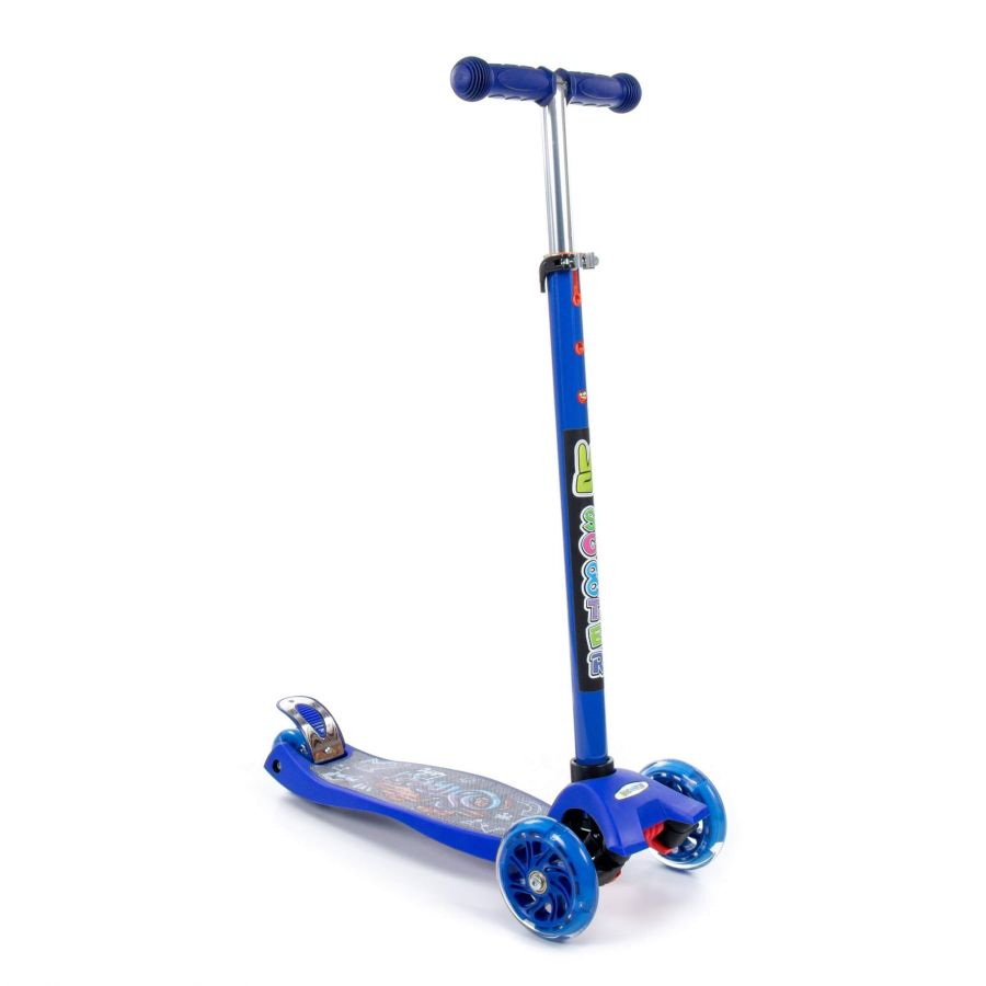 0072 Детский самокат (с наклейкой V1) (синий) (в коробке)