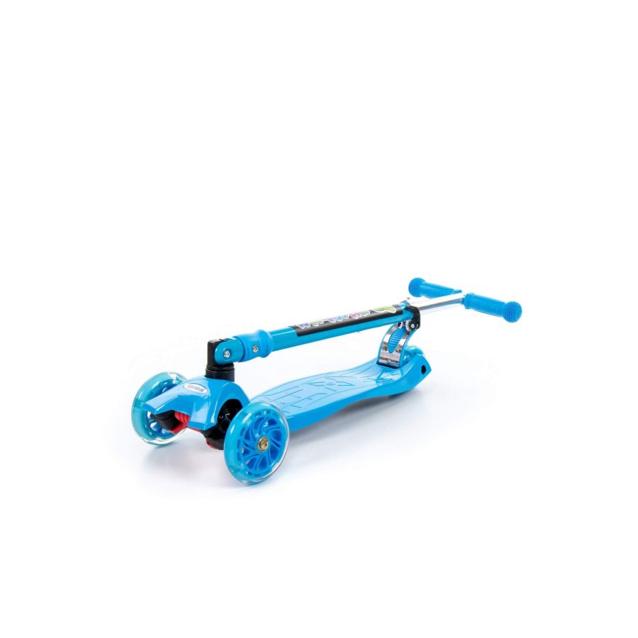 0072C Детский самокат (со складной ручкой) (голубой) (в коробке)