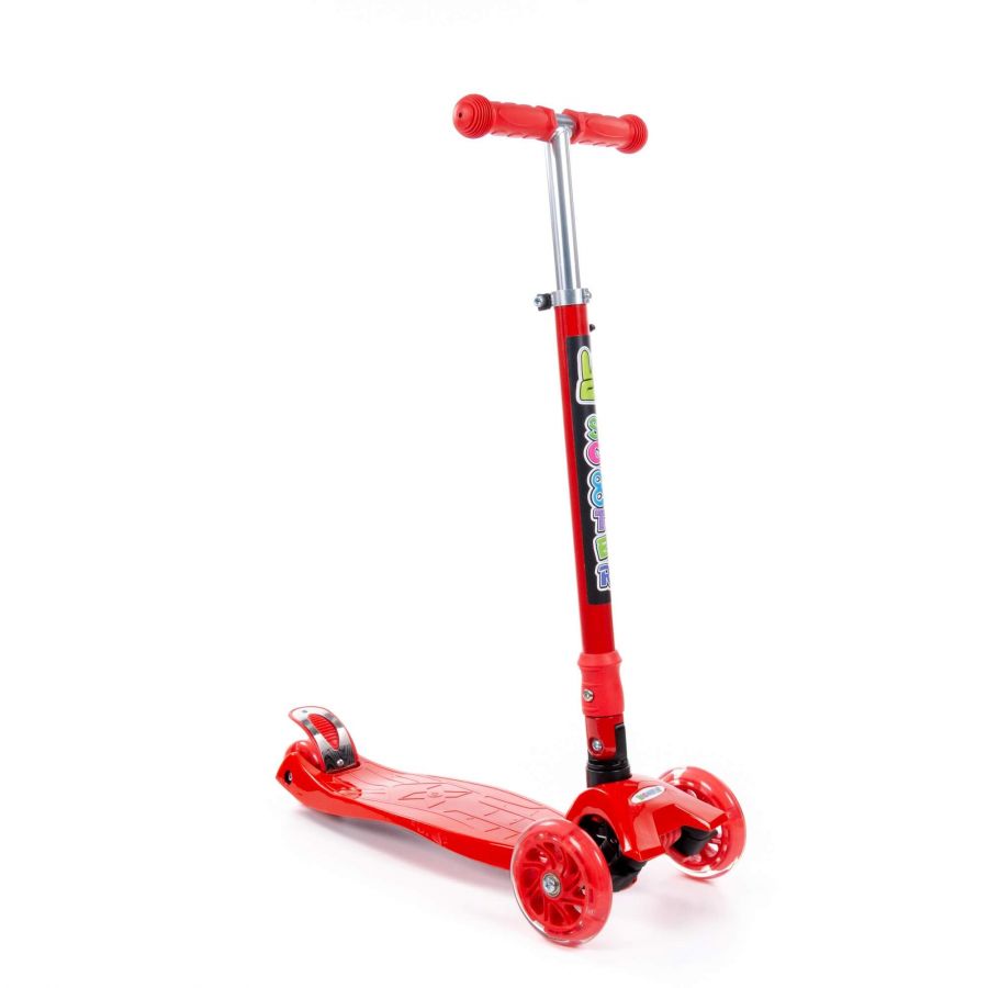 0072C Детский самокат (со складной ручкой) (красный) (в коробке)