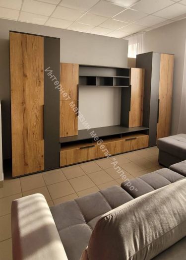 Пенал 2-ств "Моника" Дуб золотистый/Тёмно серый