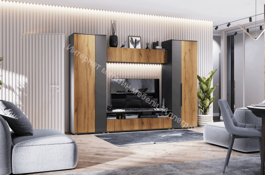 Стеллаж малый "Моника" Тёмно серый