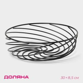 Фруктовница Доляна «Гипноз», 30?30?8,5 см, чёрная