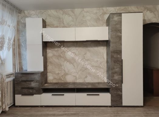 Шкаф настенный 1200  "Моника" Белый Лофт/Айрон Рок