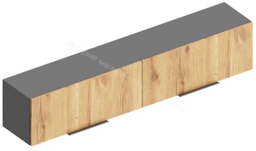 Шкаф настенный 1600  "Моника"  Дуб золотистый/Тёмно серый