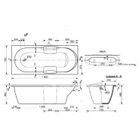 Прямоугольная гидро-аэромассажная ванна Эстет Камелия 180х75 см ФР-00001032+ФР-00000700 схема 3 Прямоугольная гидро-аэромассажная ванна Эстет Камелия 180х75 см ФР-00001032+ФР-00000700 схема 3