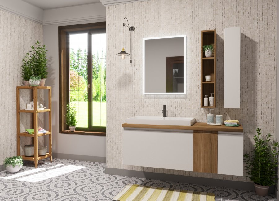 Подвесная тумба с раковиной Эстет Malibu 140 ФР-00007126 ФОТО