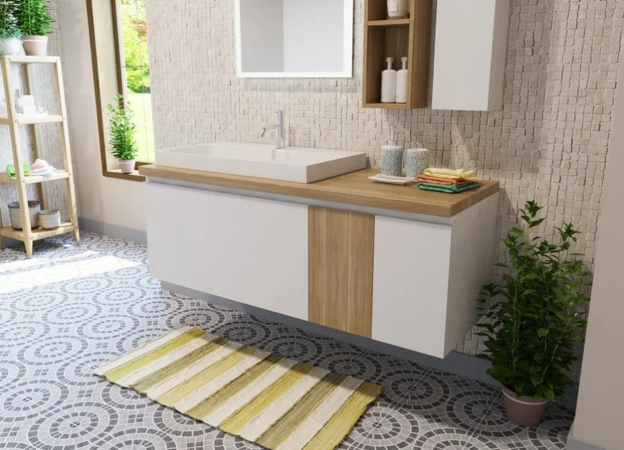 Подвесная тумба с раковиной Эстет Malibu 140 ФР-00007127 ФОТО