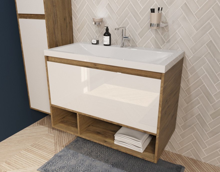 Изображение Тумба с раковиной Эстет Monaco Wood 90 ФР-00010685