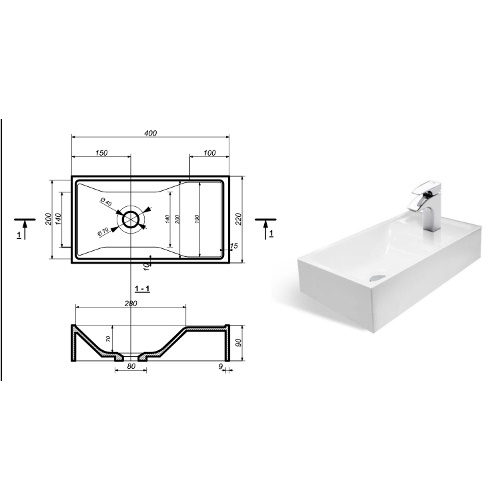 Подвесная раковина Эстет Mini 40 см ФР-00014947 ФОТО
