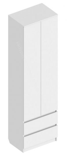 Шкаф 2-ств. с 2 ящиками и вешалкой "Бьянко" Белый лофт