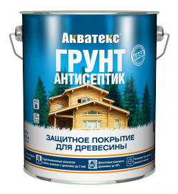 Грунт-Антисептик Акватекс Base 2.7л Защитный Состав для Древесины, Бесцветный.