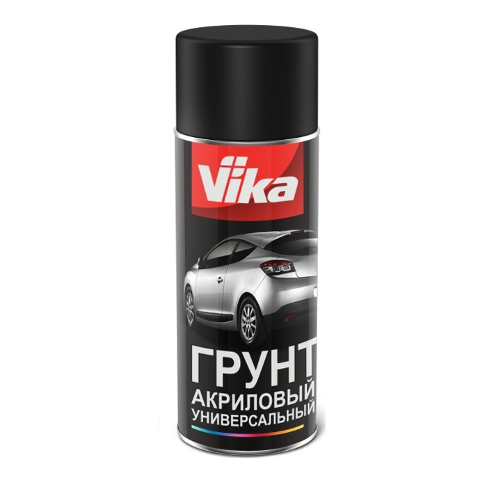 Vika Аэрозольный грунт акриловый универсальный, цвет черный, объем 520мл.