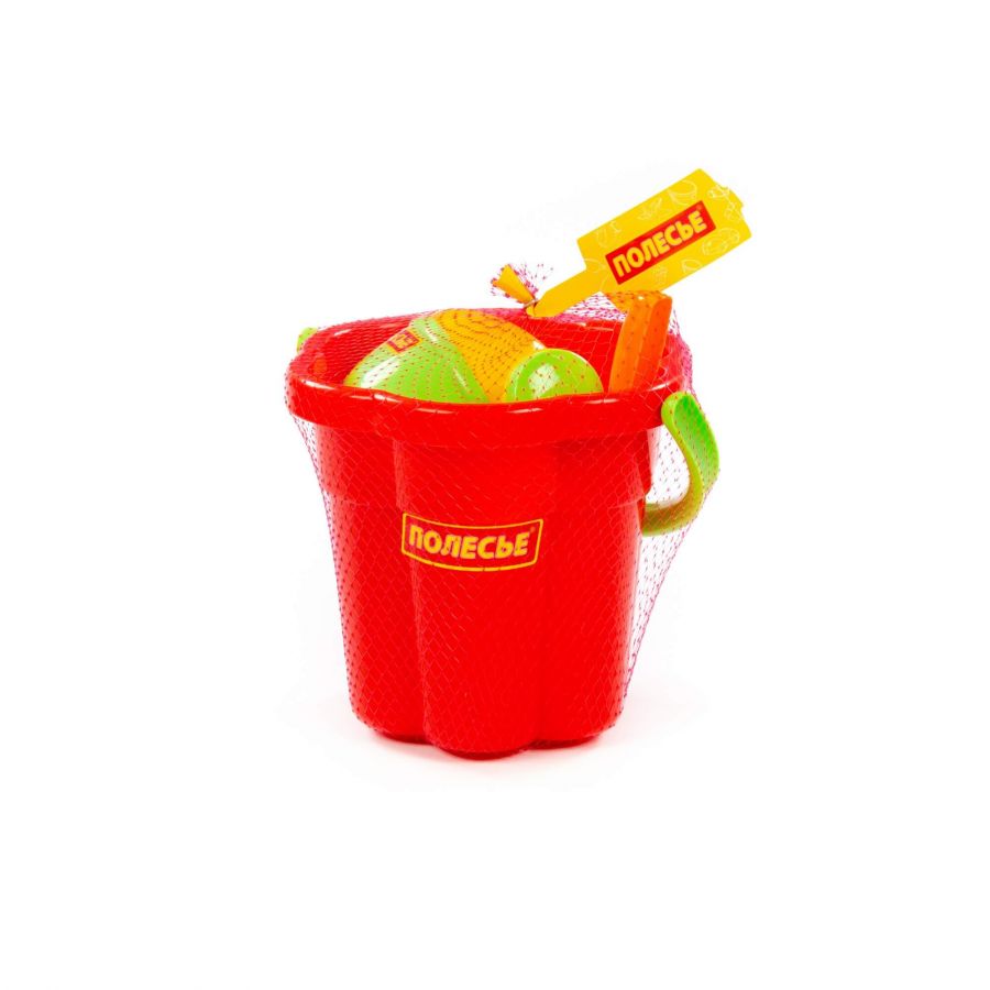 Набор №364: ведро-цветок большое, лопатка №5, формочки (тигр + мамонт), лейка малая №4