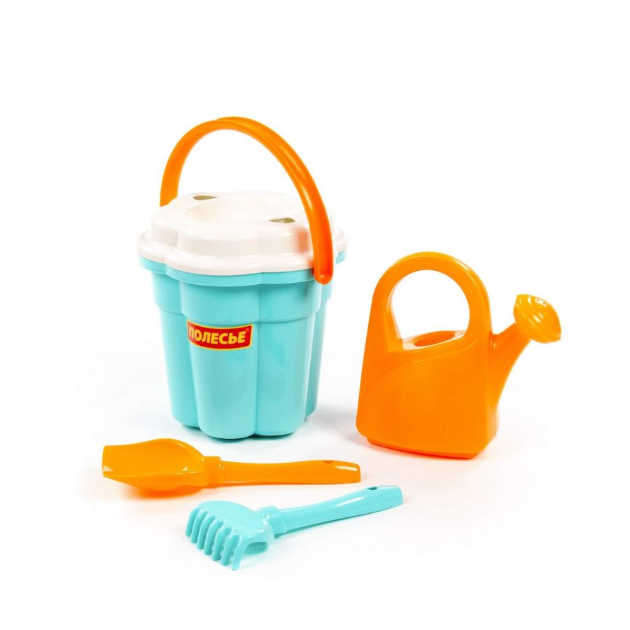 Набор №655 сафари: ведро-цветок большое, ситечко-цветок большое, лопатка №5, грабельки №5, лейка большая