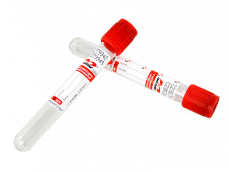 Пробирки вакуумные пластиковые для ускорения свертывания крови, с активатором свертывания, 5 мл 13х100 мм