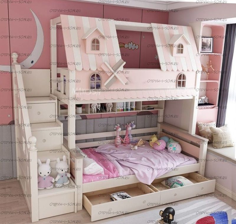Кровать двухъярусная домик Moulin