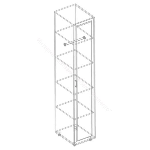 Пенал 1-ств с полками "Сандра" Белый лофт