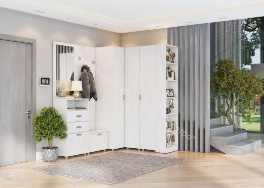 Стеллаж боковой "Сандра" Белый лофт