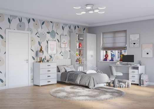 Стеллаж с полками "Сандра" Белый лофт