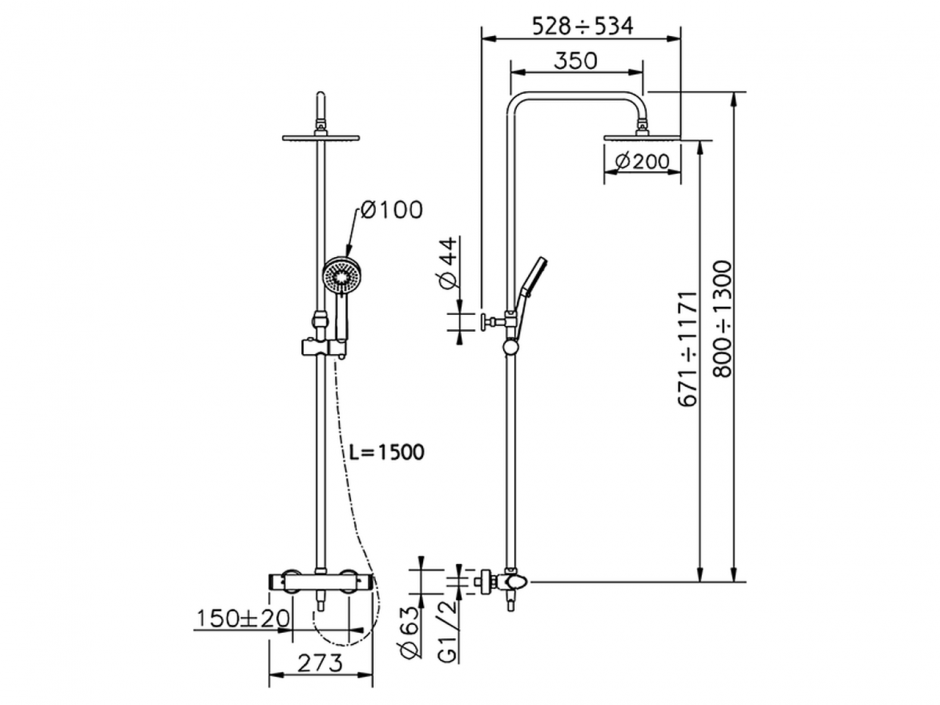 Душевая стойка Cisal Colonne Doccia A3C82020 ФОТО