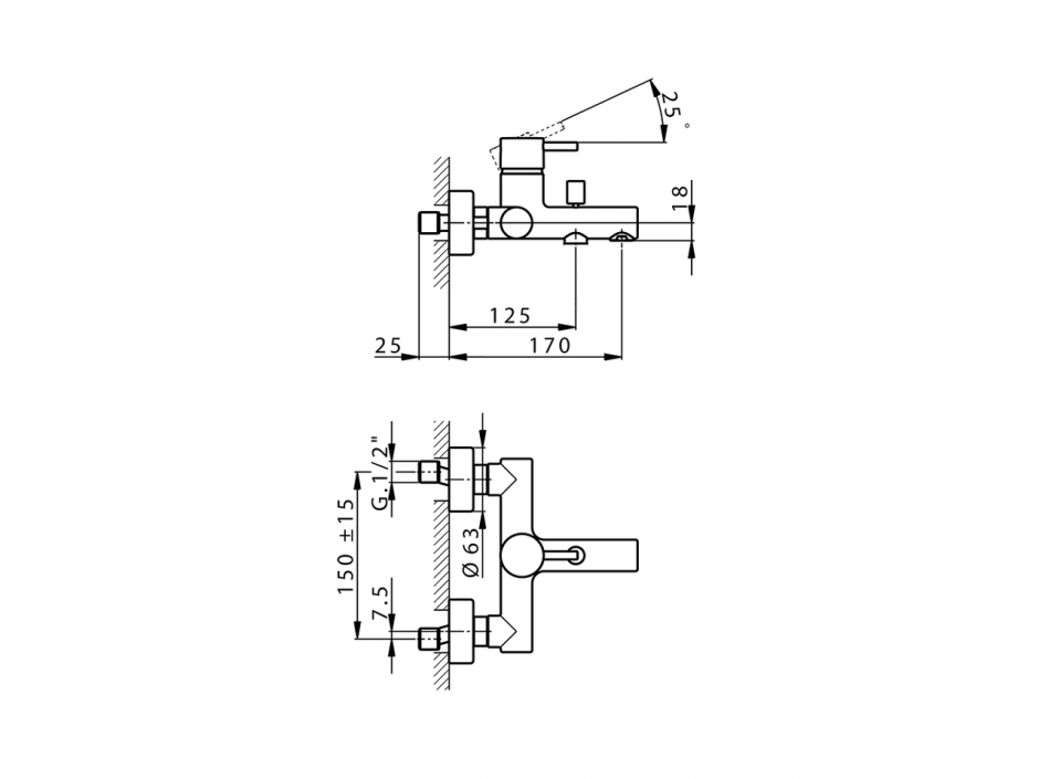 Смеситель для ванны Cisal Less Minimal LM000130/LM000121 ФОТО