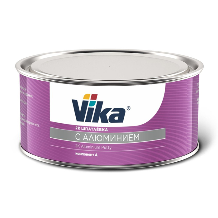 Vika Шпатлевка с алюминием 2К, темно-серая, объем 1,8кг.