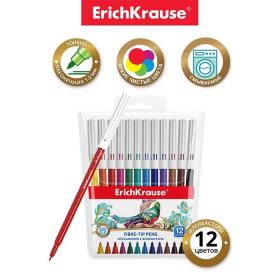 Фломастеры 12 цветов ErichKrause Washable, смываемые, европодвес