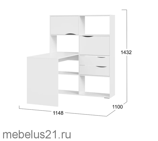 Стол письменный тип 7 Белый
